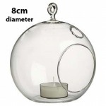 Hanging Clear Glass Candle Holder- Ball - Small 8cm - Bulk Buy